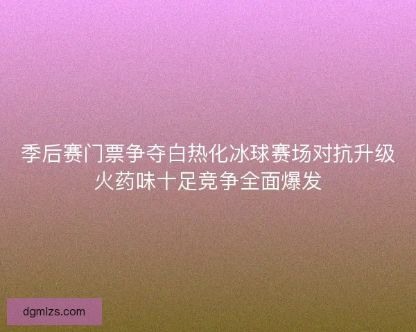 季后赛门票争夺白热化冰球赛场对抗升级火药味十足竞争全面爆发
