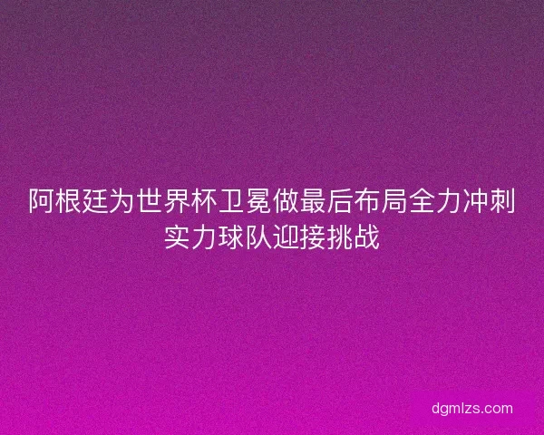 阿根廷为世界杯卫冕做最后布局全力冲刺实力球队迎接挑战