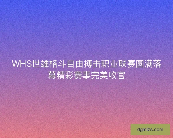 WHS世雄格斗自由搏击职业联赛圆满落幕精彩赛事完美收官